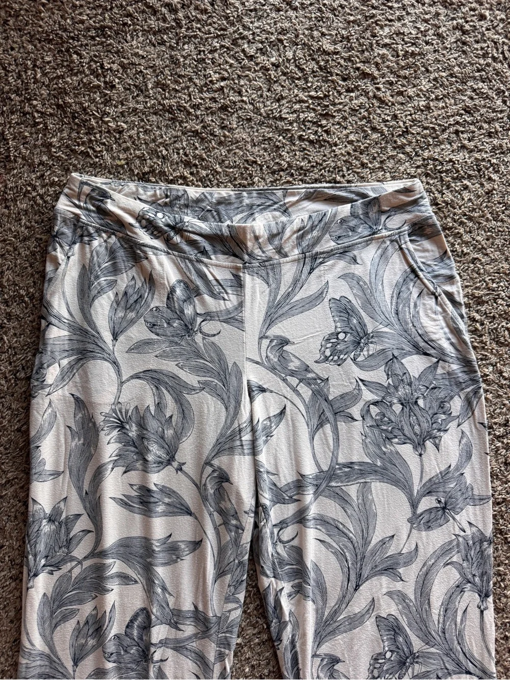 Soma Cool Nights Printed Blue White Cozy Pajama Set Women's Large